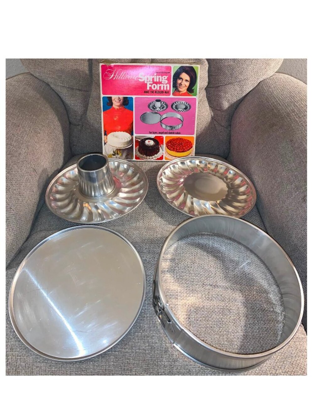 VTG Hillware Springform 10" 4-Piece Aluminum Pan Set for Layer Angel Danish Cake